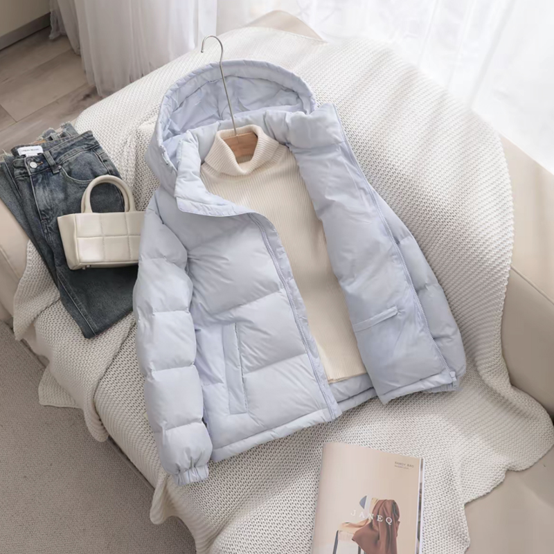 25年冬季新款羽绒服短款女95白鸭绒可脱卸帽保暖立领修身显瘦外套