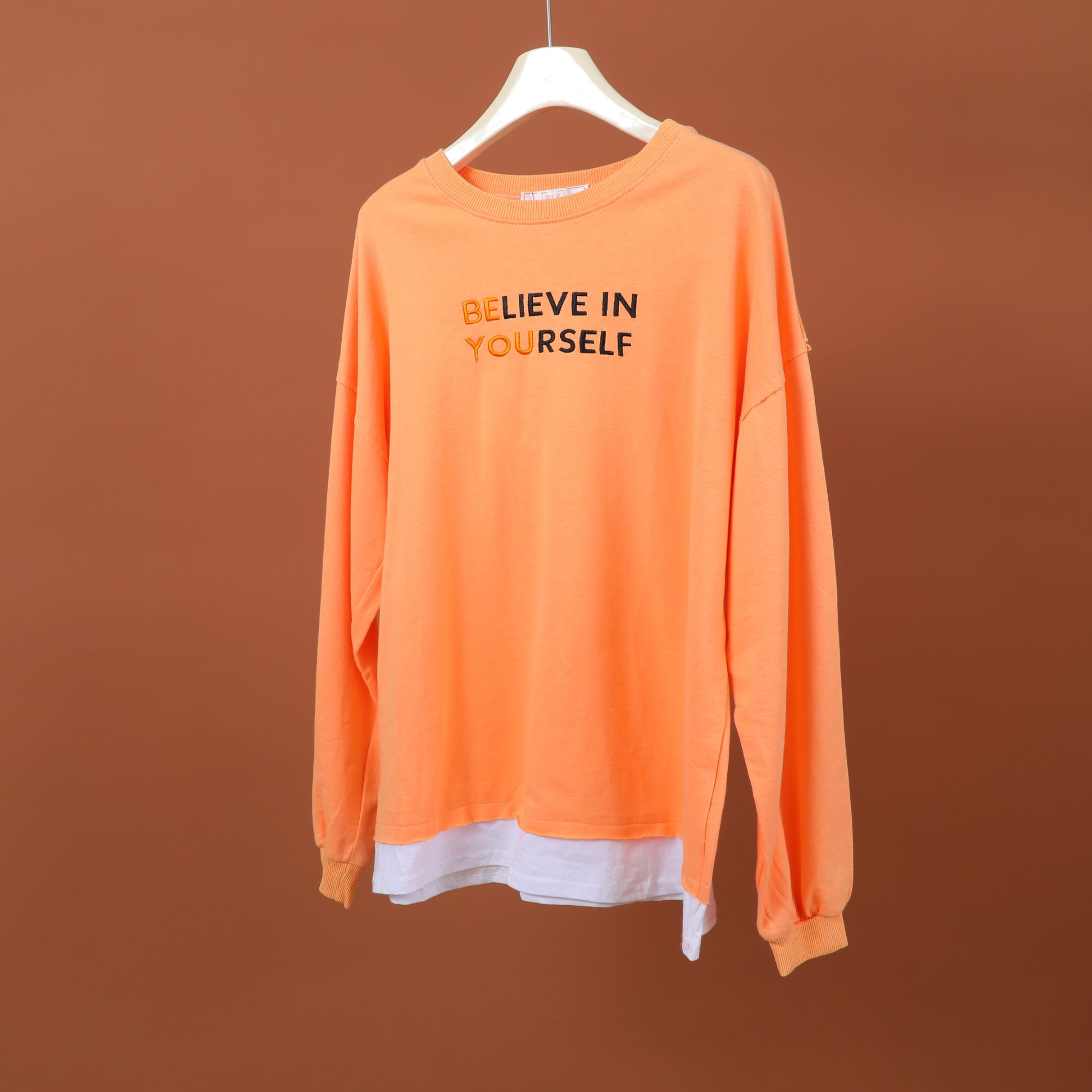 R-00623 舒适软糯！100%棉！春秋女士时尚简约宽松百搭休闲卫衣