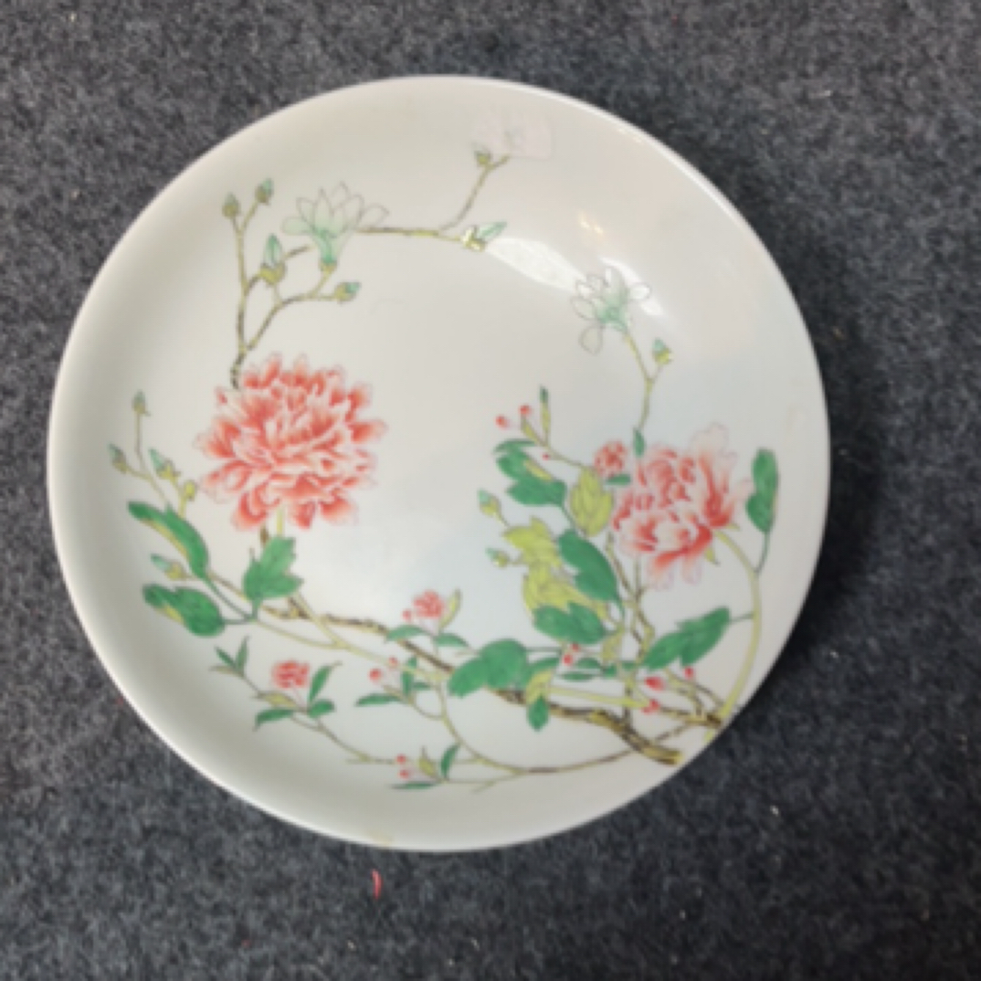 牡丹花赏盘手工手绘