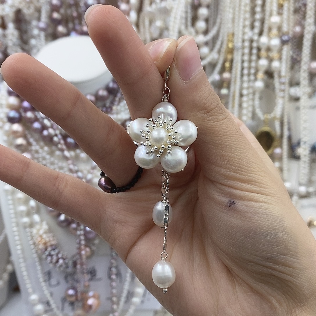 耳饰淡水珍珠银S925镶嵌