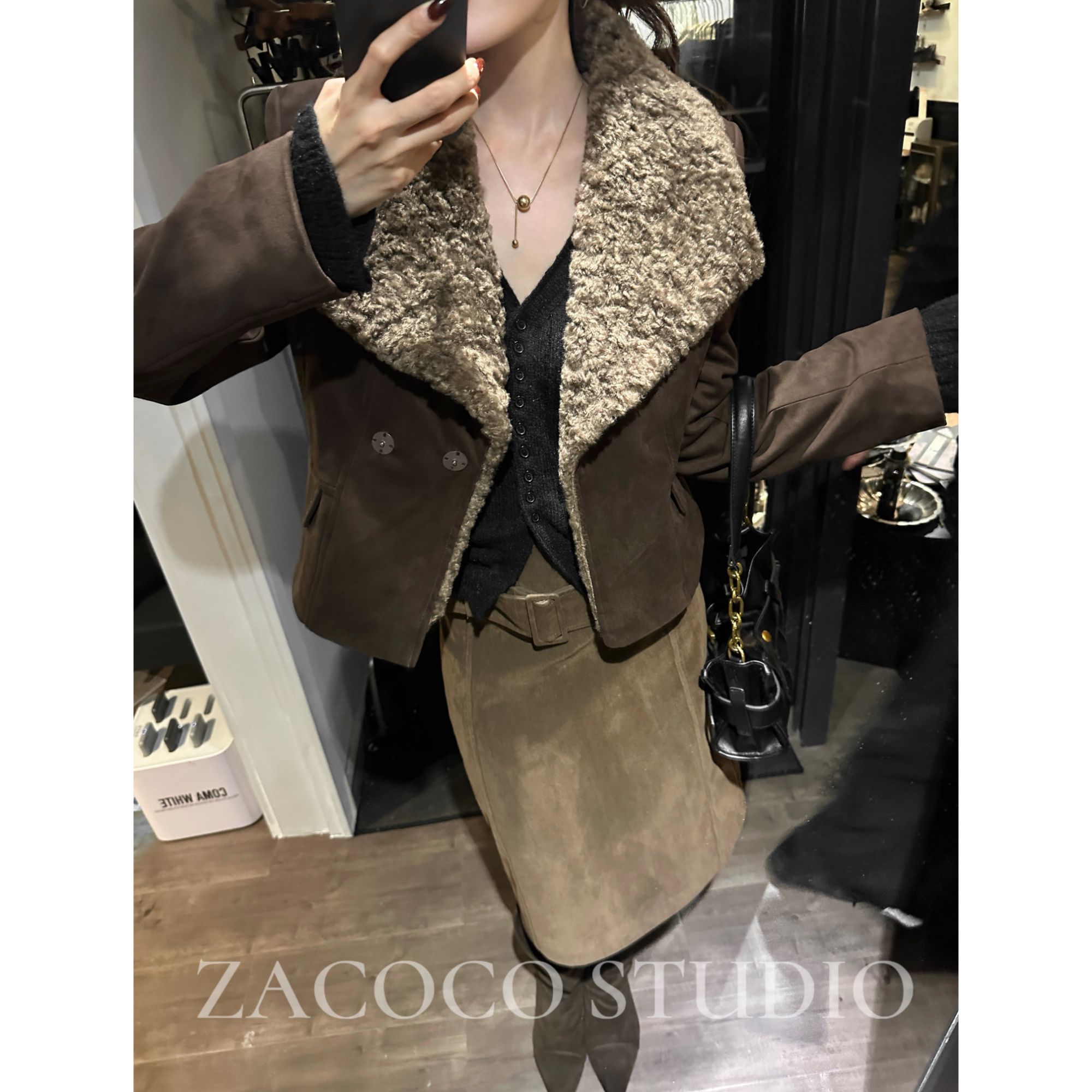 【ZACOCO】秋冬新款时尚洋气百搭拍照必备流行气质外套上衣短款3656
