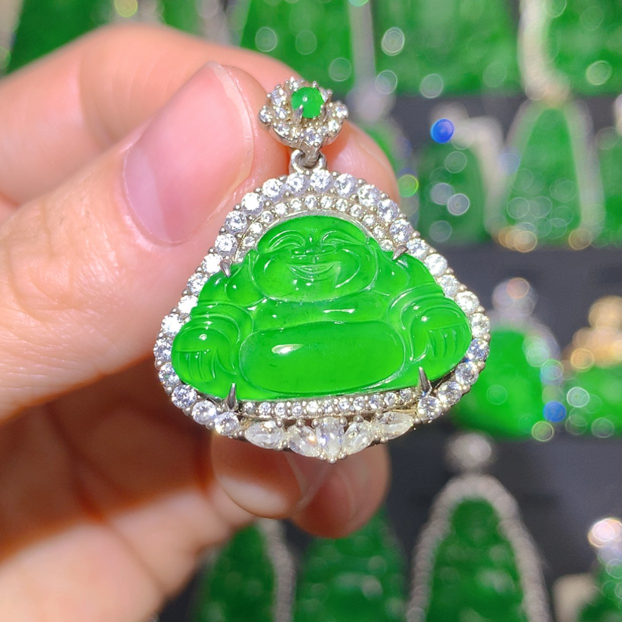 【闪购商品】翡翠银S925镶嵌吊坠(不含链)