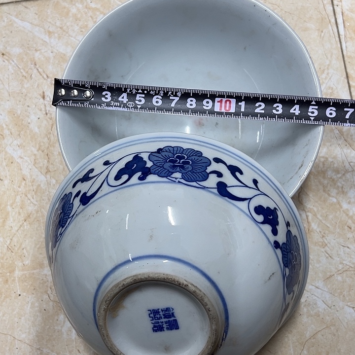 摆件陶2个15.5厘米芙蓉花碗