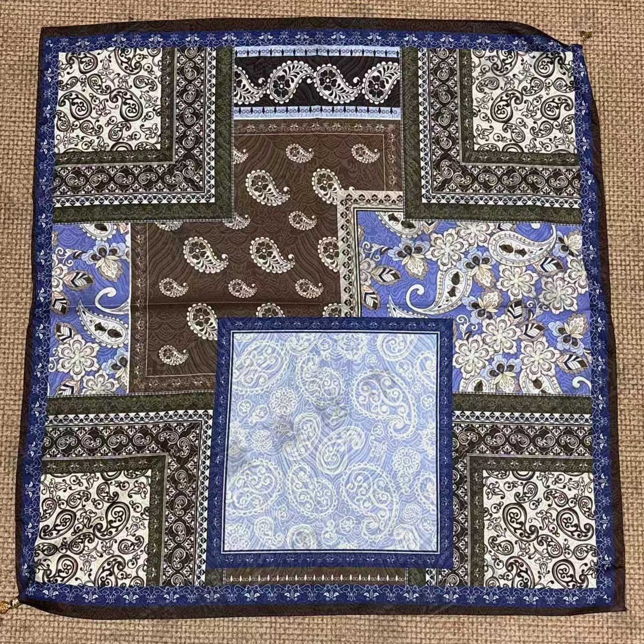 （秘境拼接）新款磁吸扣65*65左右方巾围巾