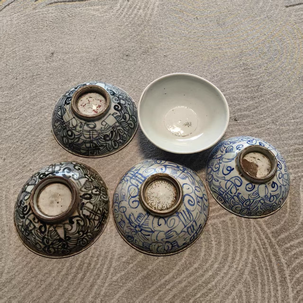 B340清代古陶瓷青花喜字碗【其一】