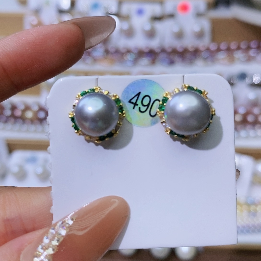 淡水珍珠耳饰合金