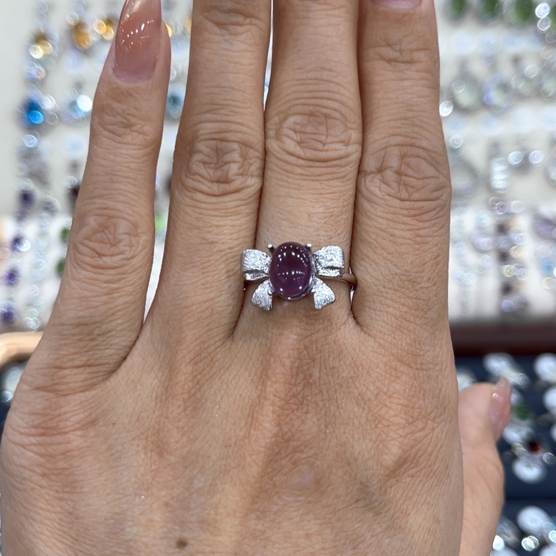 烟晶银S925镶嵌戒指