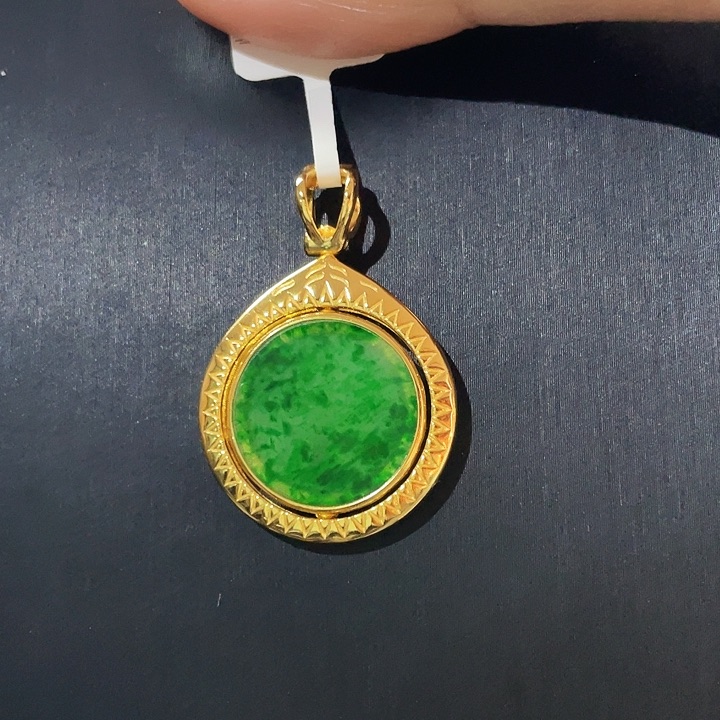 翡翠吊坠(不含链)银S925镶嵌缅甸翡翠