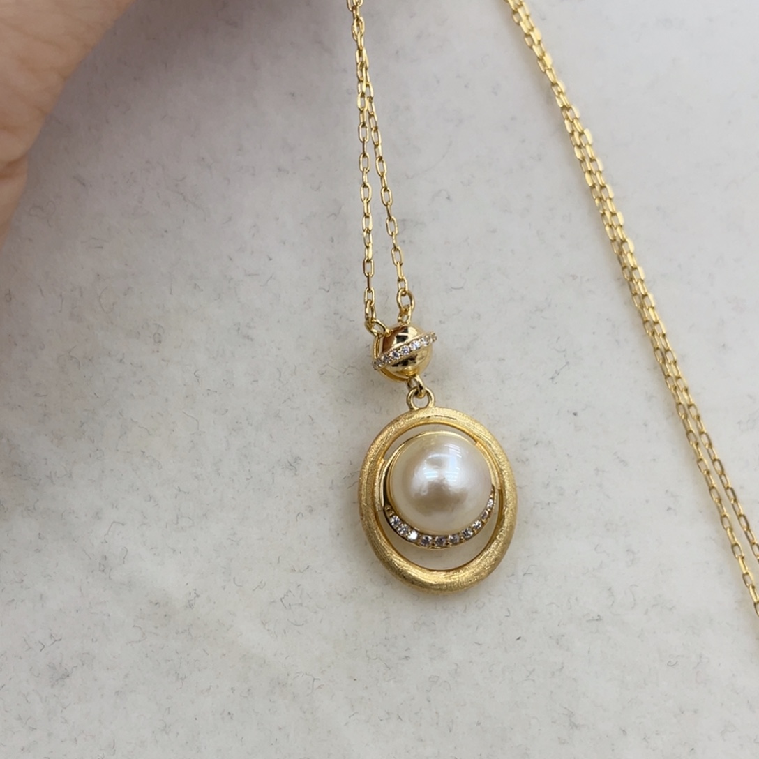 颈饰银S925镶嵌海水珍珠