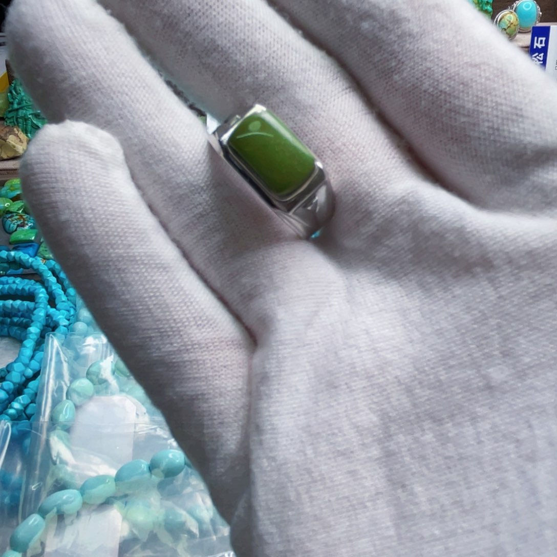 绿松石珠宝奇石银S925镶嵌