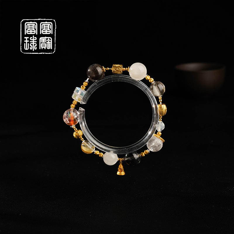 【春风来】富富珠宝 水晶18k金气质手串（天然珠宝多样性发）