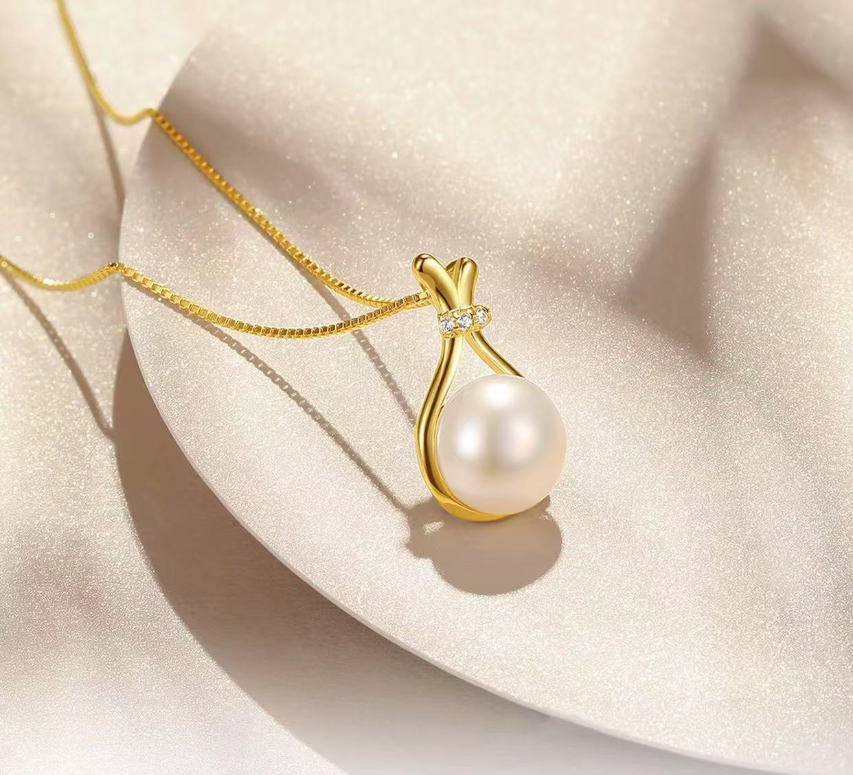 非金属仿珍珠项链 铜合金648小众设计感轻奢简约项链