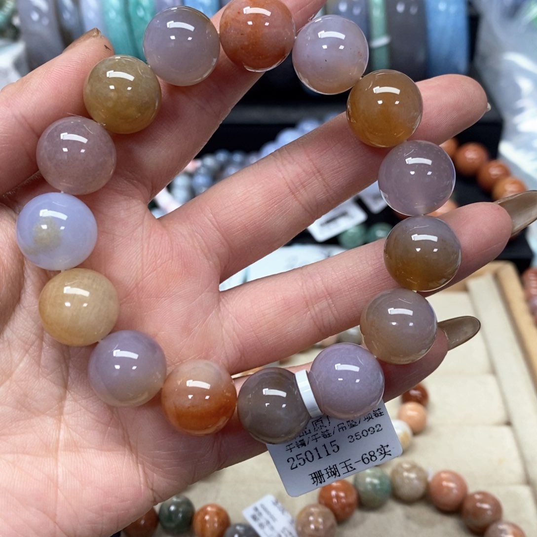 硅化珊瑚（珊瑚玉）手链未镶嵌176