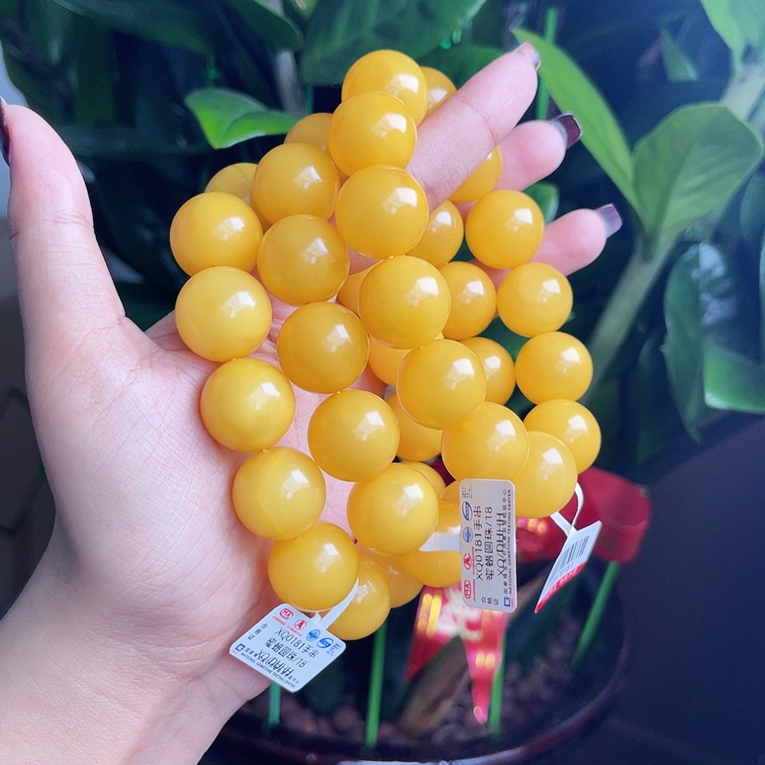 琥珀手链未镶嵌多样性发其一 手串18m