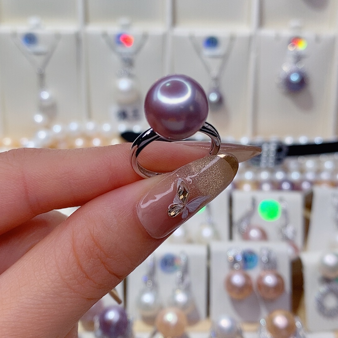 小***君银S925镶嵌戒指淡水珍珠12➕