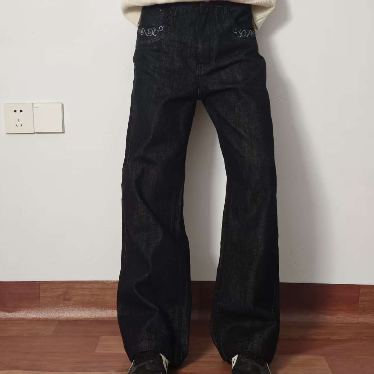 AllureTrendz 永生花刺绣·极简2021M脱浆不褪色13.5oz原牛