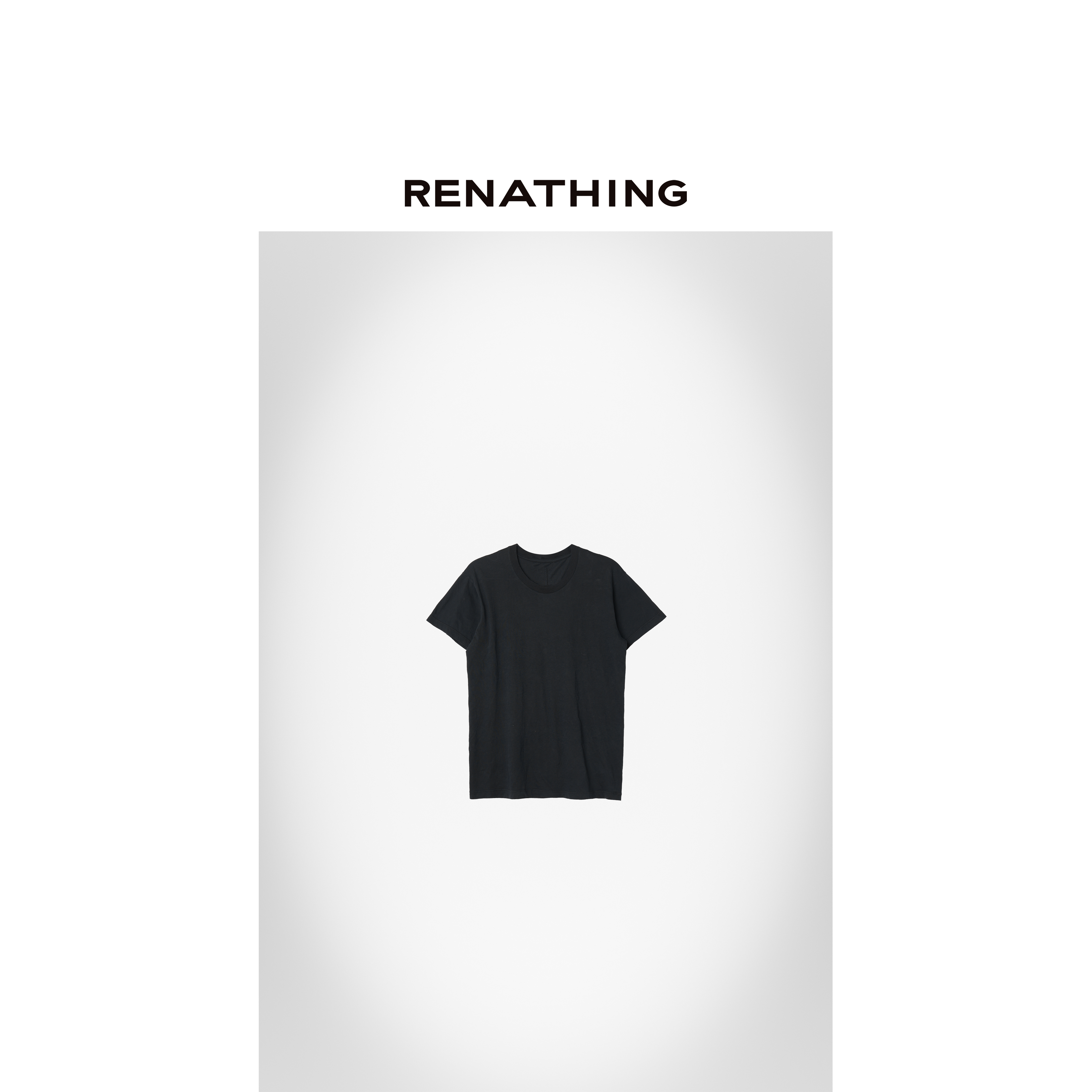 【RENATHING】极简后中线设计圆领短袖T恤