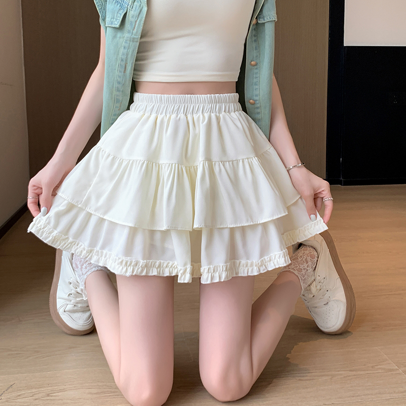 0022半身裙子春季新款A字显瘦蛋糕短裙女2424A