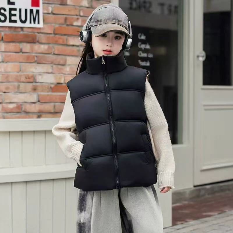 3056-6-1男女黑胶加厚棉马甲