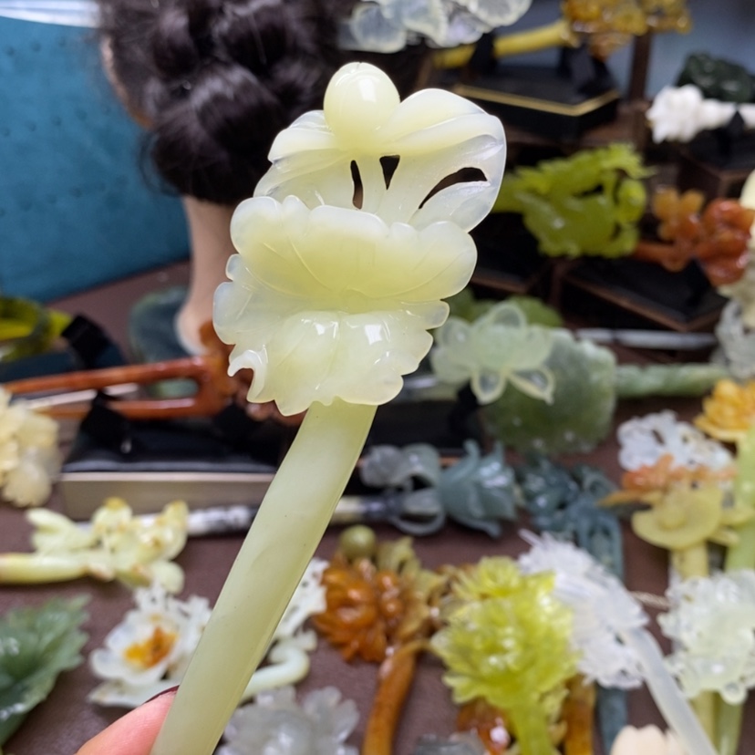 【闪购商品】岫玉发簪发簪盘发发簪未镶嵌雷*妹