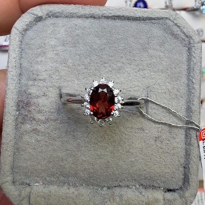 戒指水晶银S925镶嵌