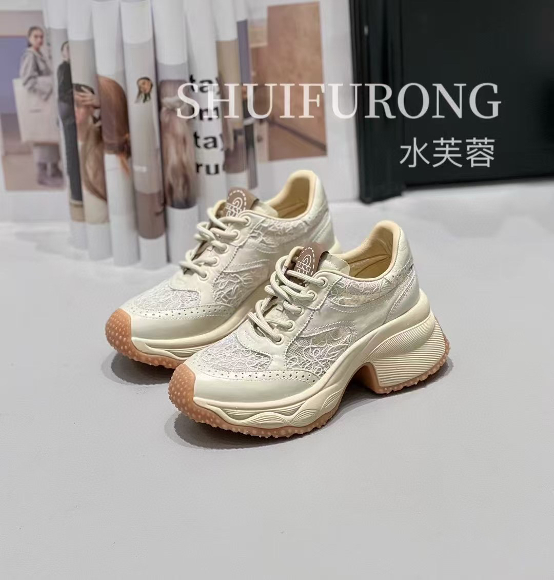 水芙蓉复古老爹鞋时尚潮流漆皮进口蕾丝拼接重手工制作贵气一族