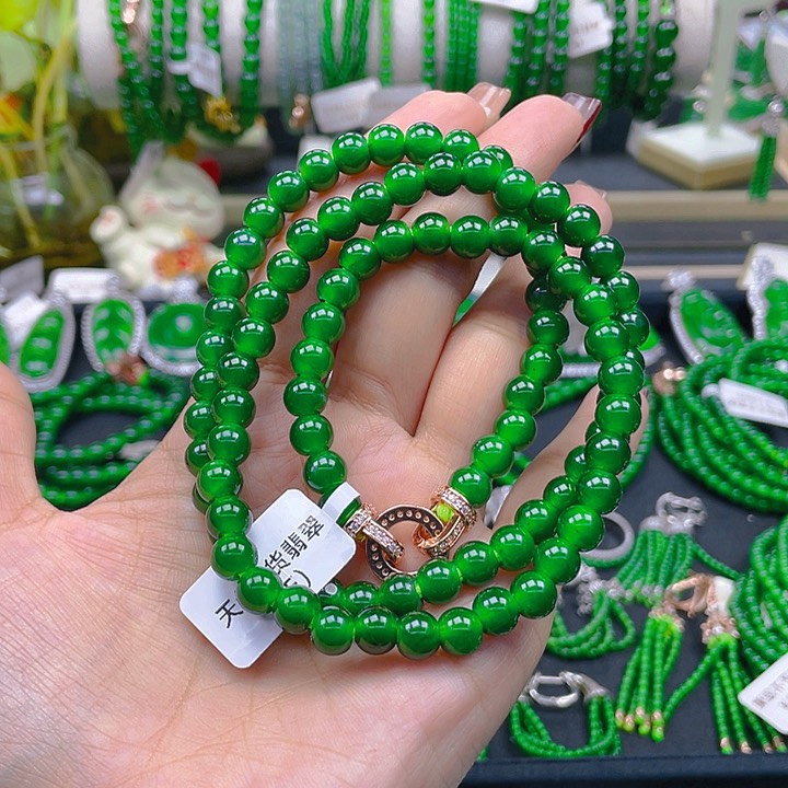 翡翠颈饰未镶嵌圆珠项链7