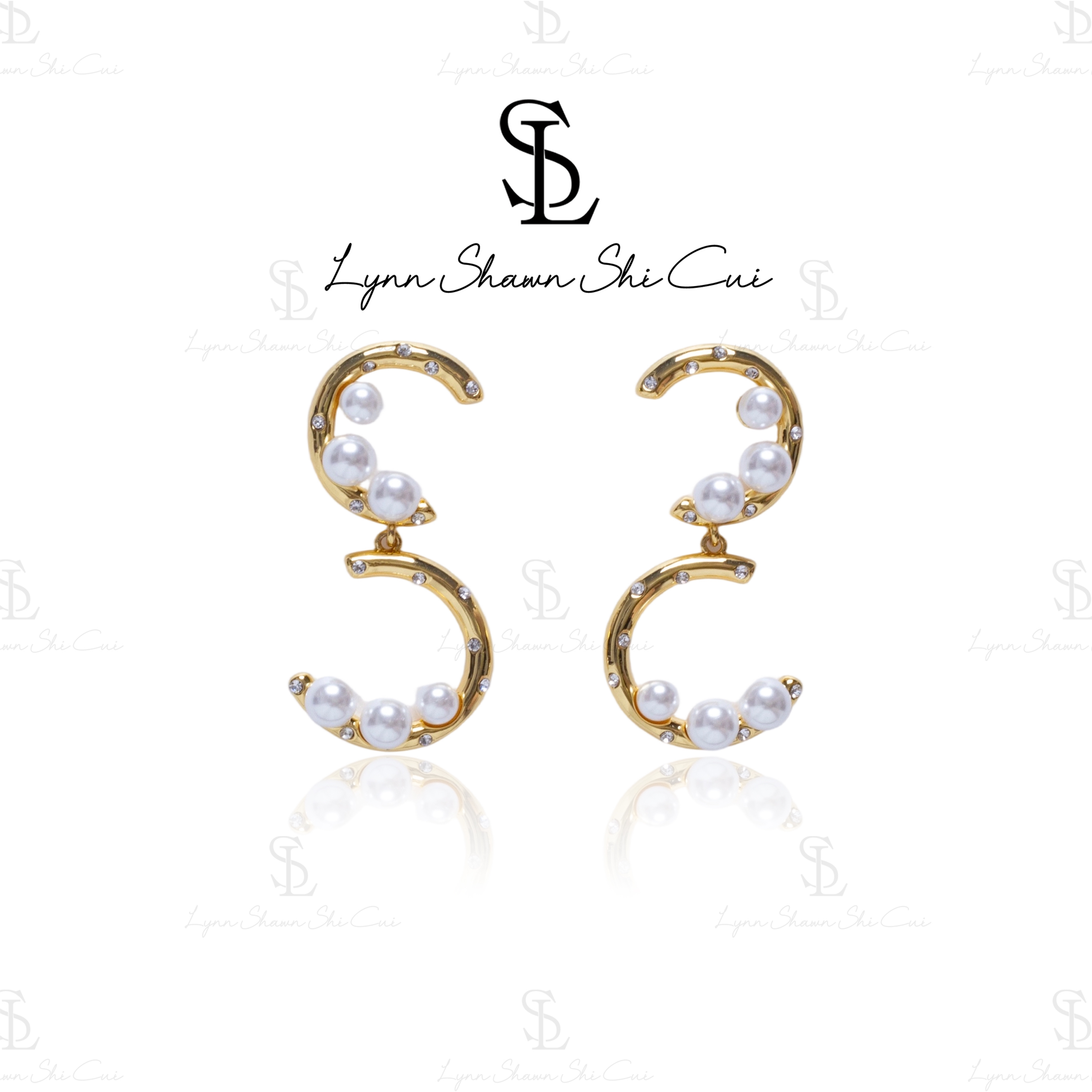 铜合金锆石耳饰 （精工系列）极简高级感小众扫肩耳环