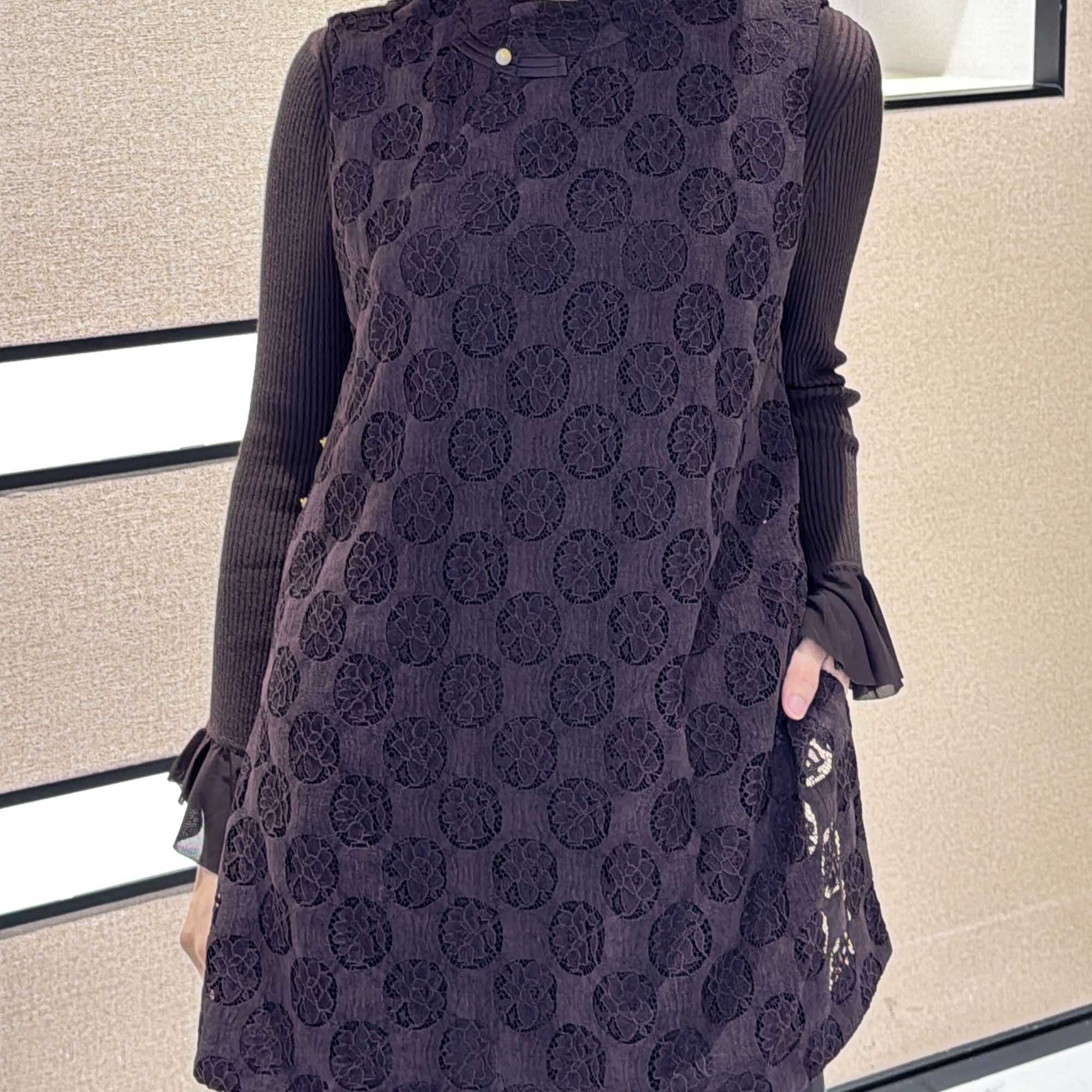 LINGZI/领姿开衩日常冬季新中式潮流百搭薄款气质造型衫360051