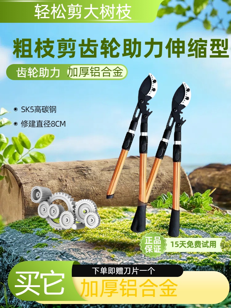 德国进口大力剪果树高枝剪修枝剪子粗枝剪齿轮强力伸缩大剪刀园林
