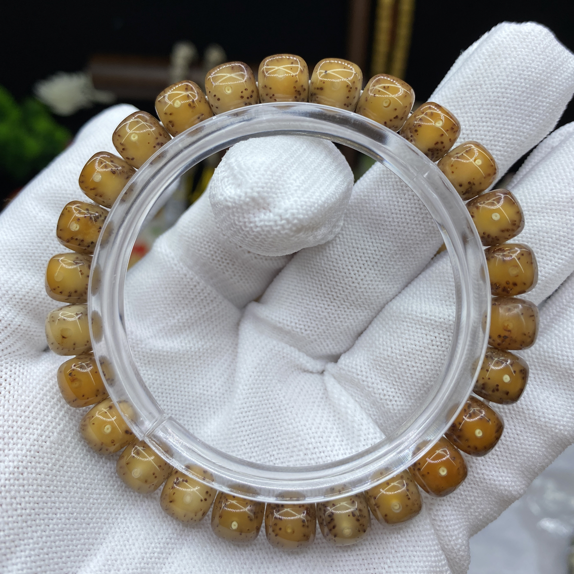 石玉料星月菩提冰糖火烧云9×8mm（一物一图）