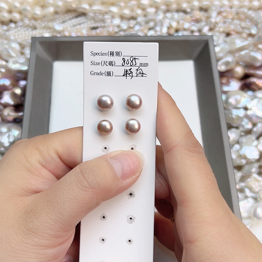 银S925镶嵌淡水珍珠耳钉