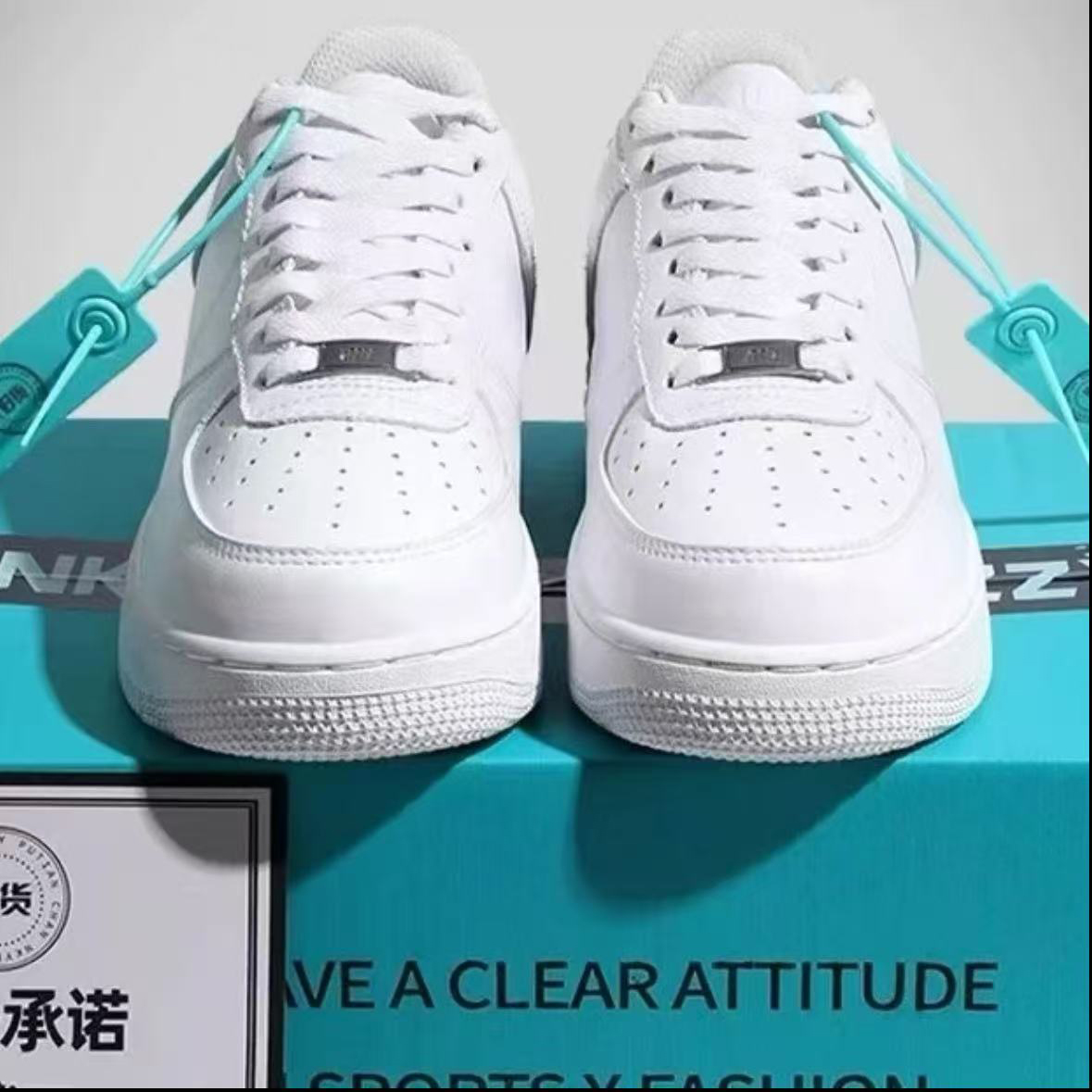 莆田男女同款空军时尚百搭休闲小白板鞋