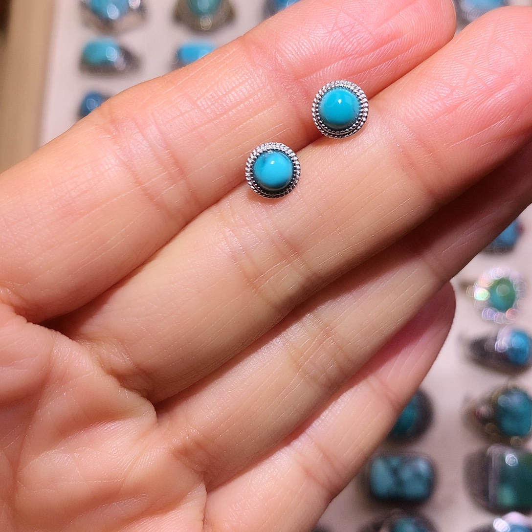 绿松石银S925镶嵌戒指