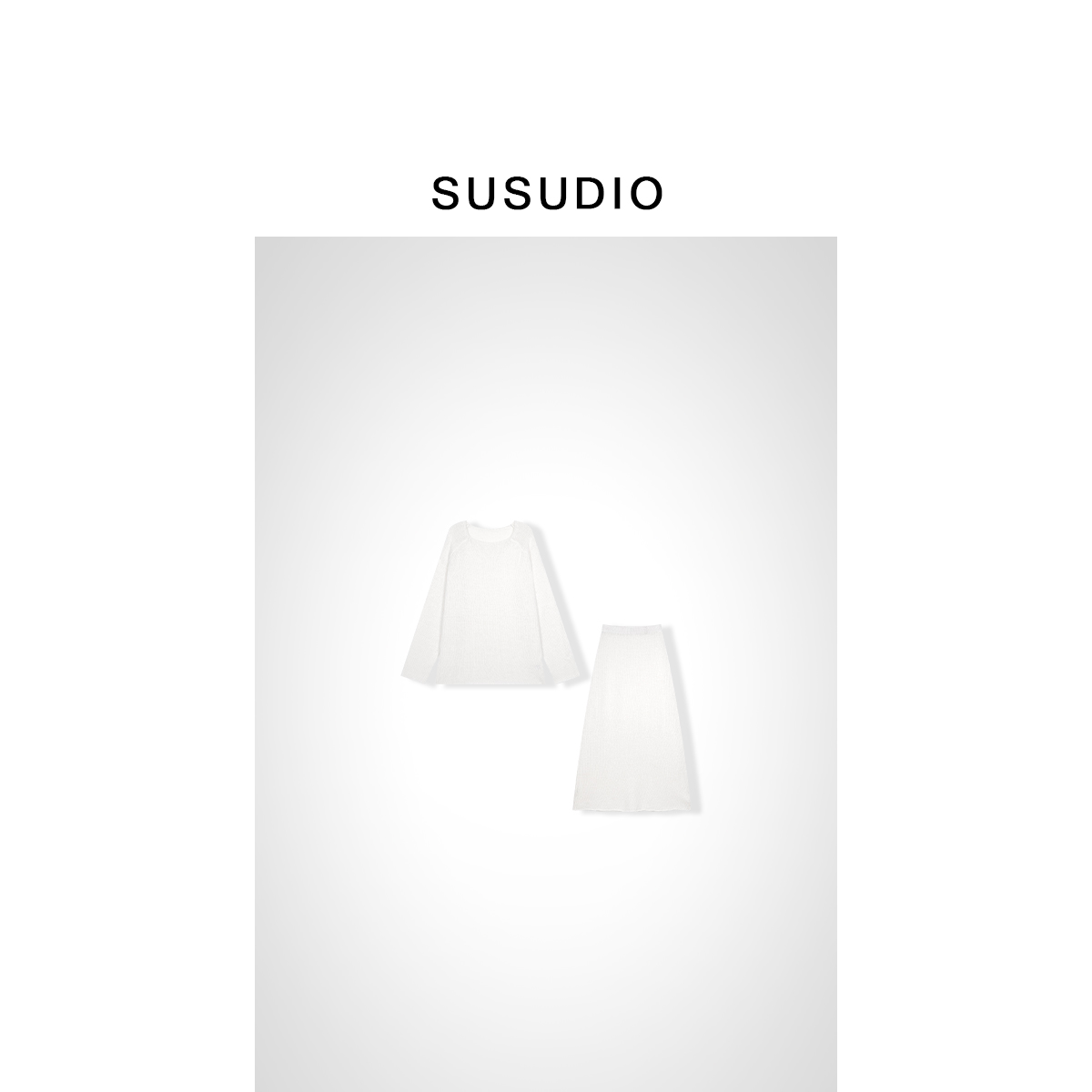  SUSUDIO  设计款纯色百搭针织裙套装30020