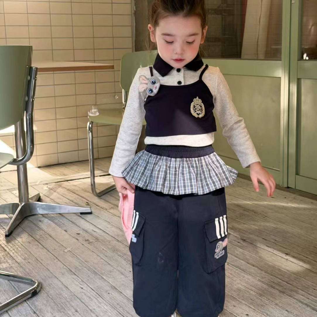 2026春季新款兔子警官工装裤一套