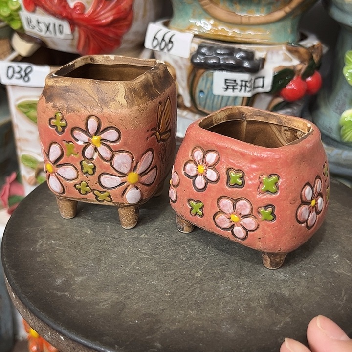 粗陶材质多肉花盆