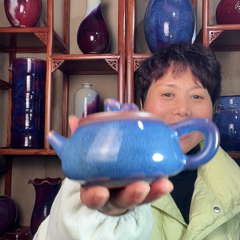 瓷片钧瓷手工艺品杯子