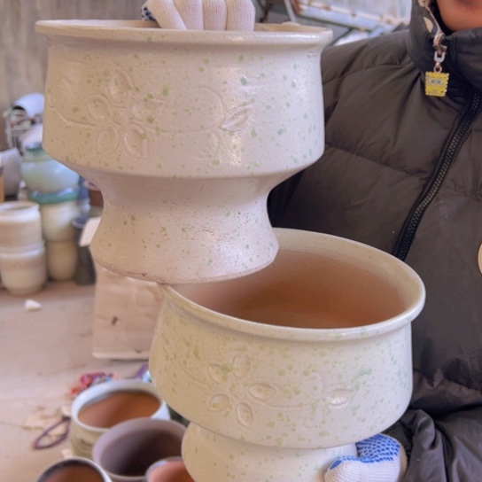 紫砂花盆高17口21————