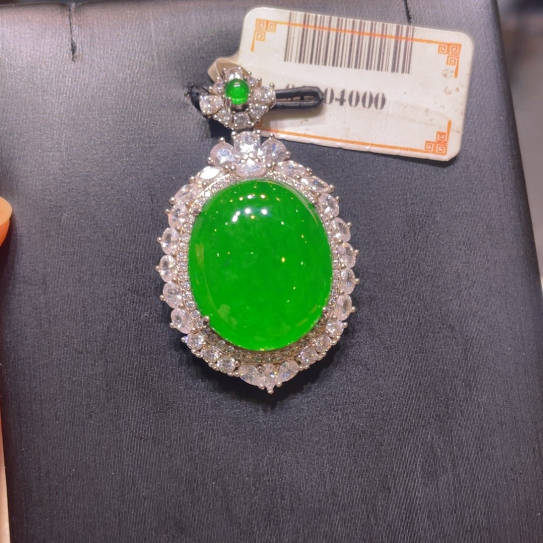 翡翠银S925镶嵌颈饰吊坠