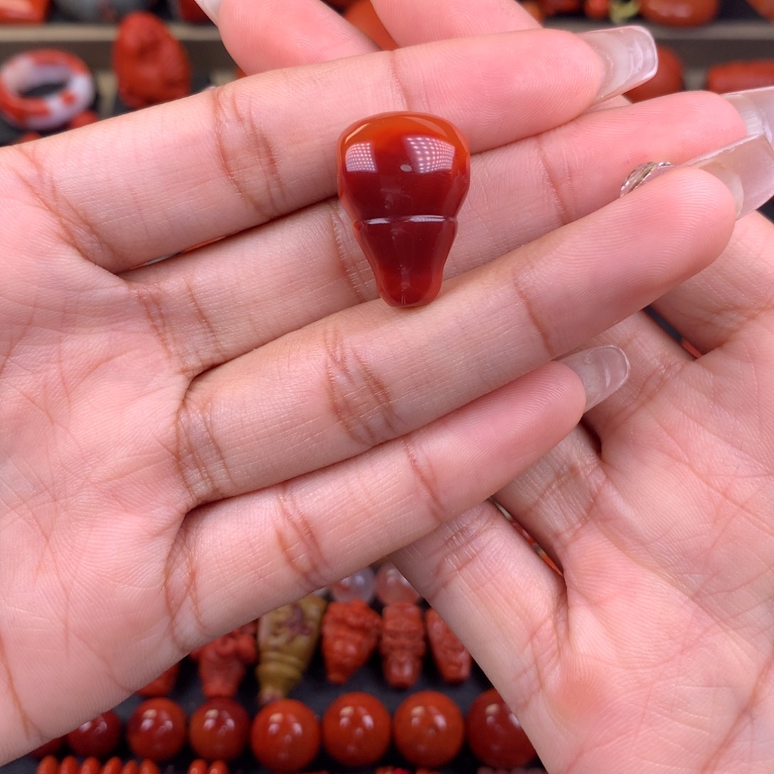 南红玛瑙未镶嵌三通15+