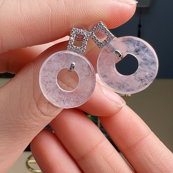 翡翠银S925镶嵌耳饰耳饰50