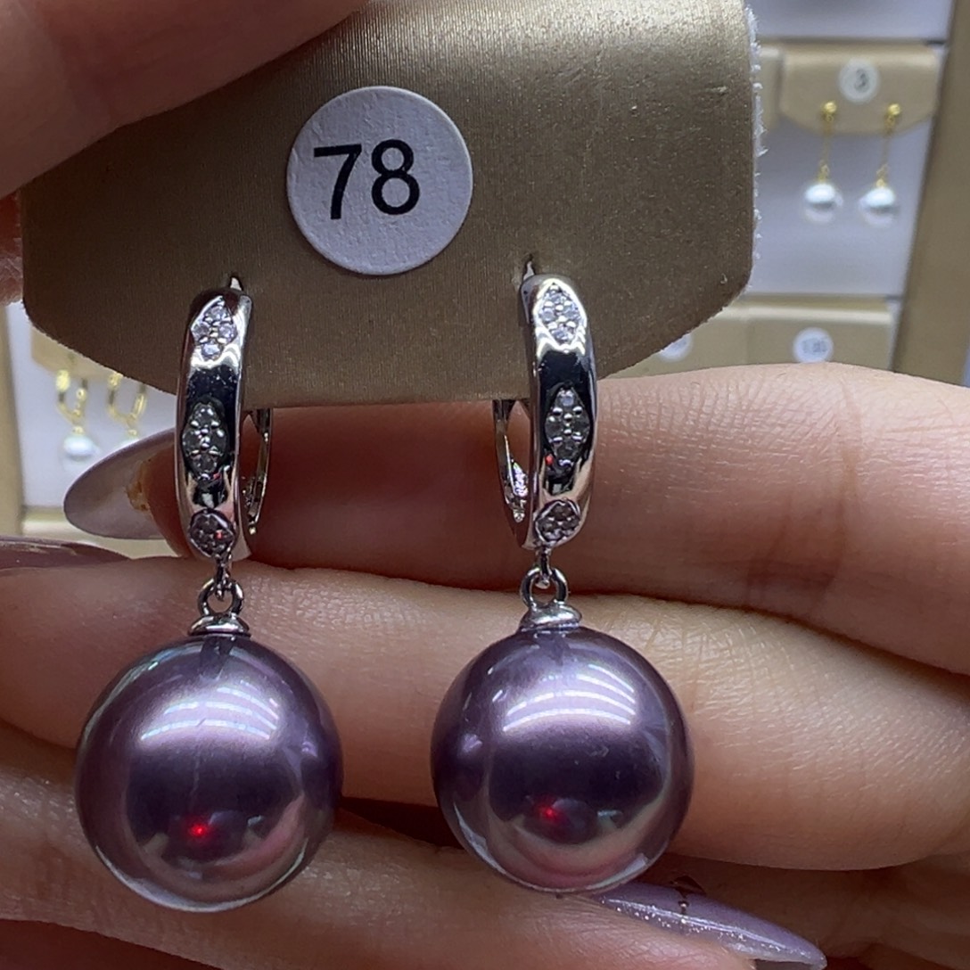 淡水珍珠耳饰银S925镶嵌