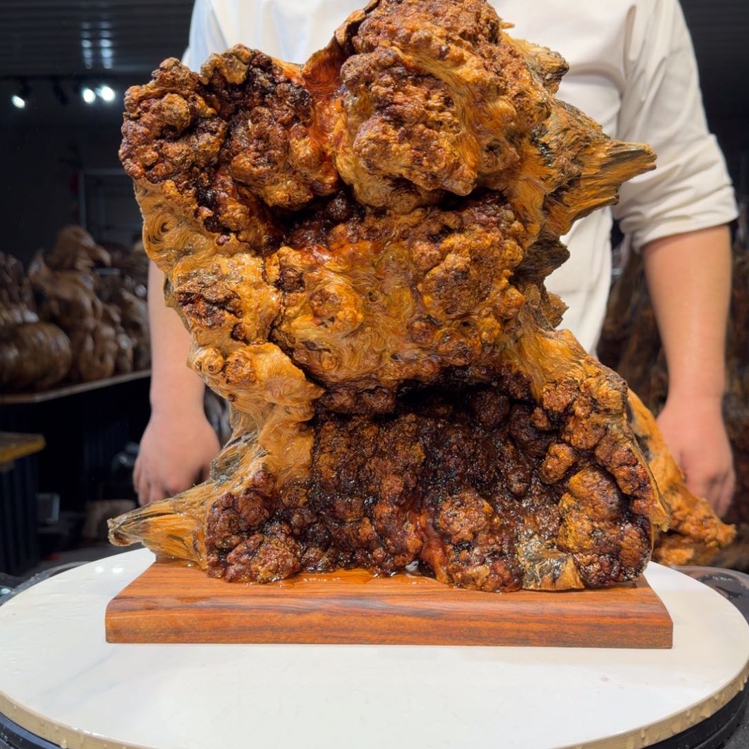 茶***⁹木王一刀琥珀木摆件42