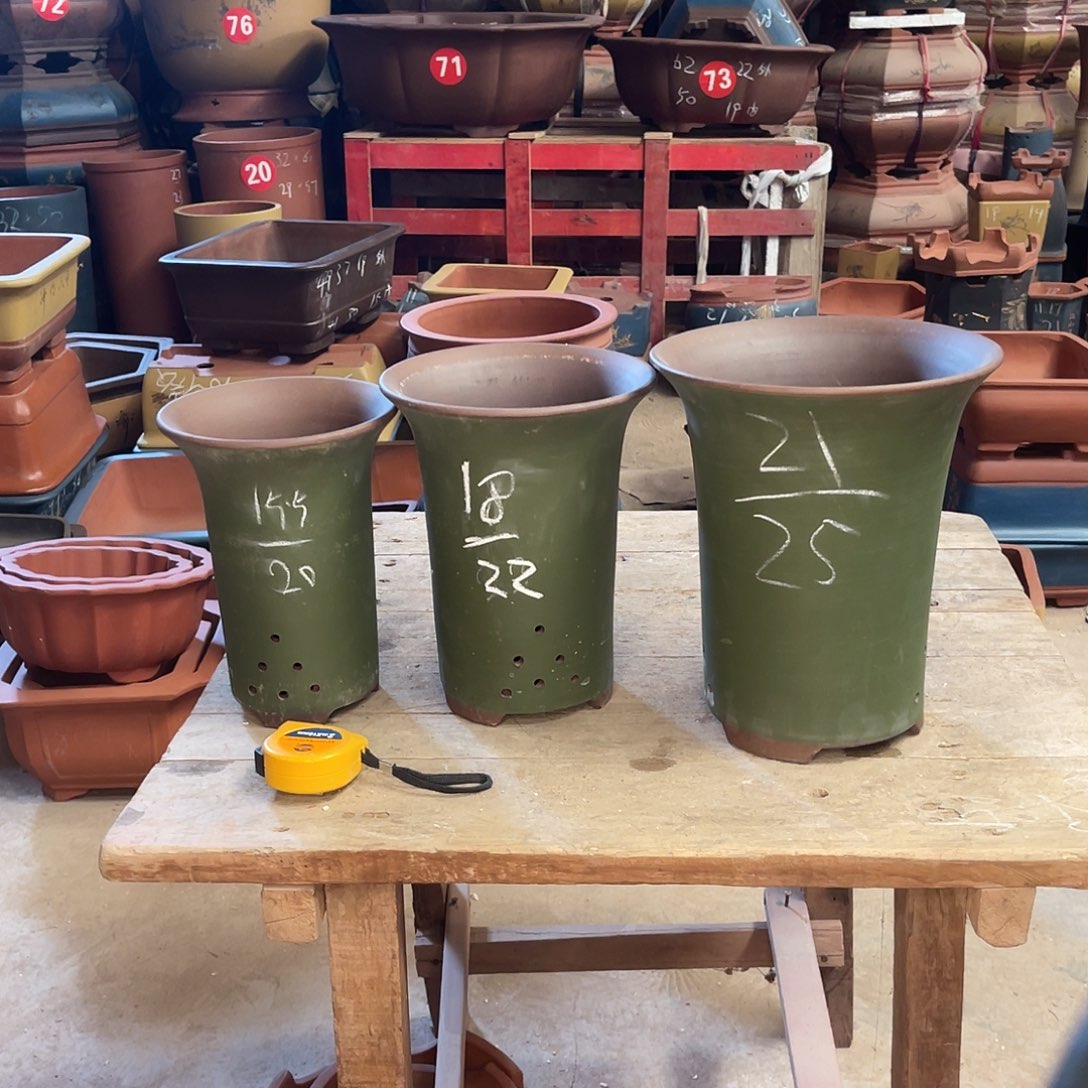 紫砂花盆兰花盆三个