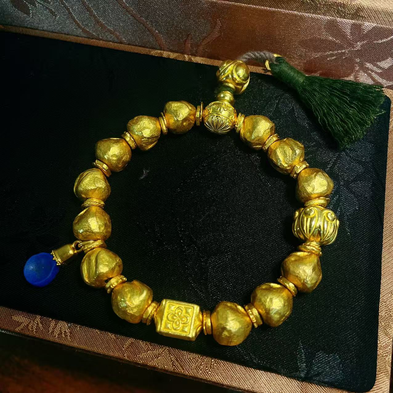 【细工质造】足金金窝窝手串78.38克