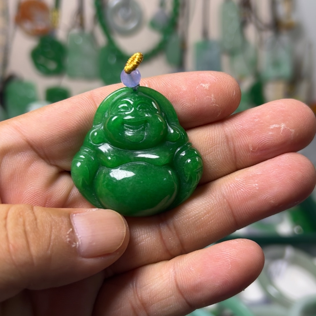 幼***️翡翠未镶嵌颈饰吊坠