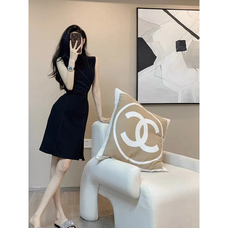 高级感法式复古气质设计感小黑裙FM2305 263302