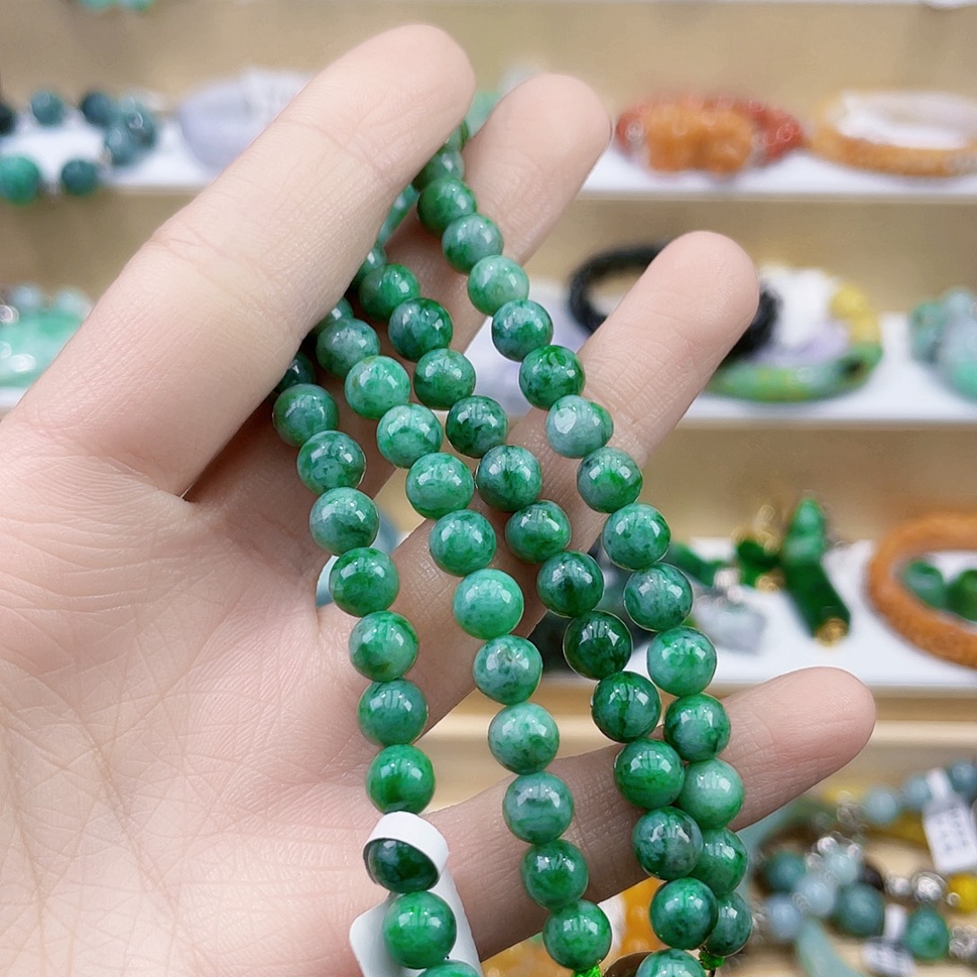 落***叶翡翠未镶嵌手链手链