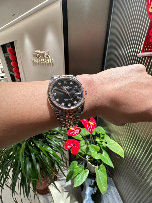 95新 Rolex/劳力士 一表一友/126231/玫瑰金钻日志/单表